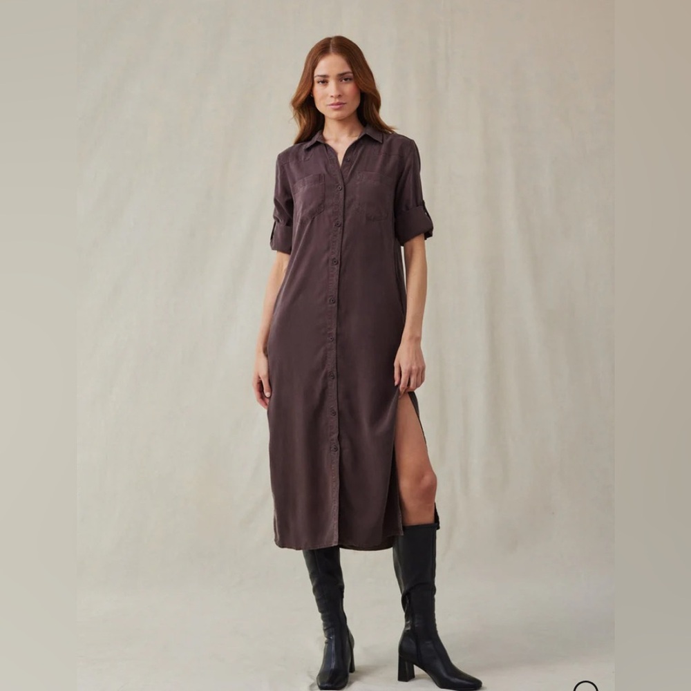 Bella Dahl Western Yoke Duster Dress XS NWT MSRP $174 Chestnut Brown
